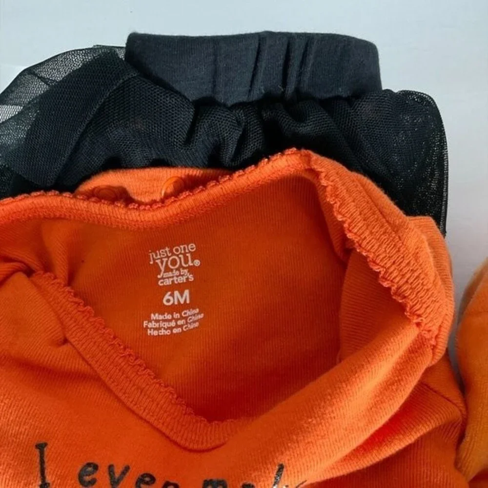 Halloween Pumpkin Hat Girl Leggins with Tu Tu Jack o Lantern One Piece 6 Months